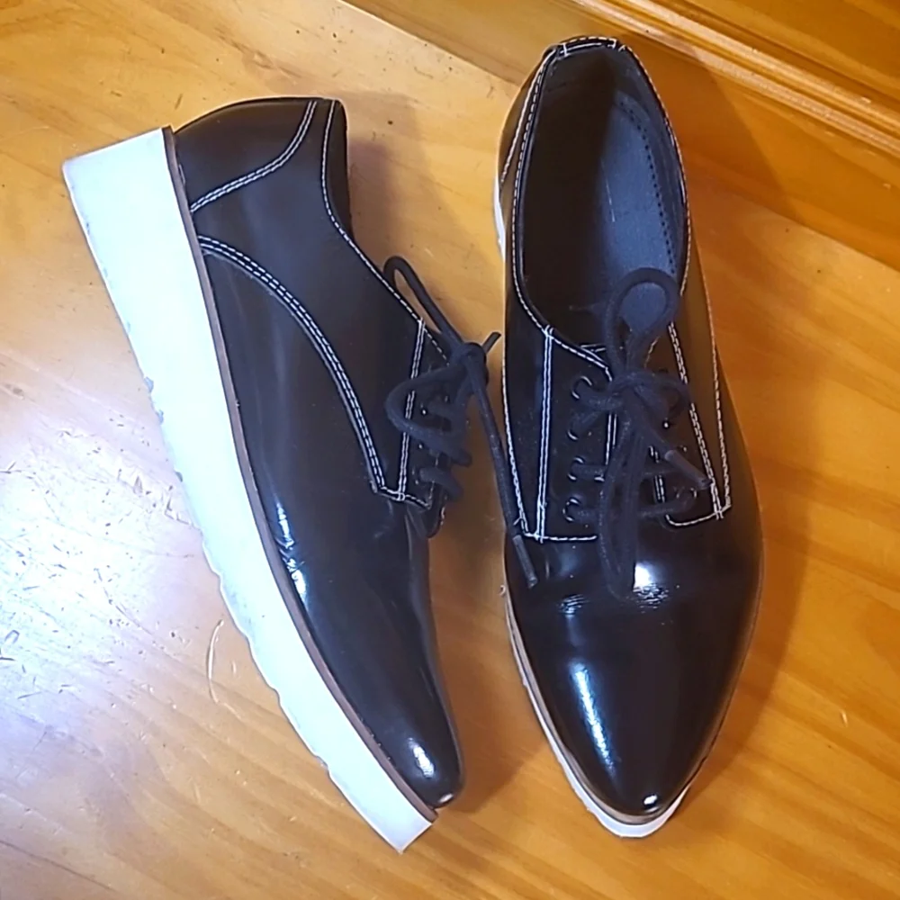 Asos Black Faux Leather Brogues - Picture 6 of 12